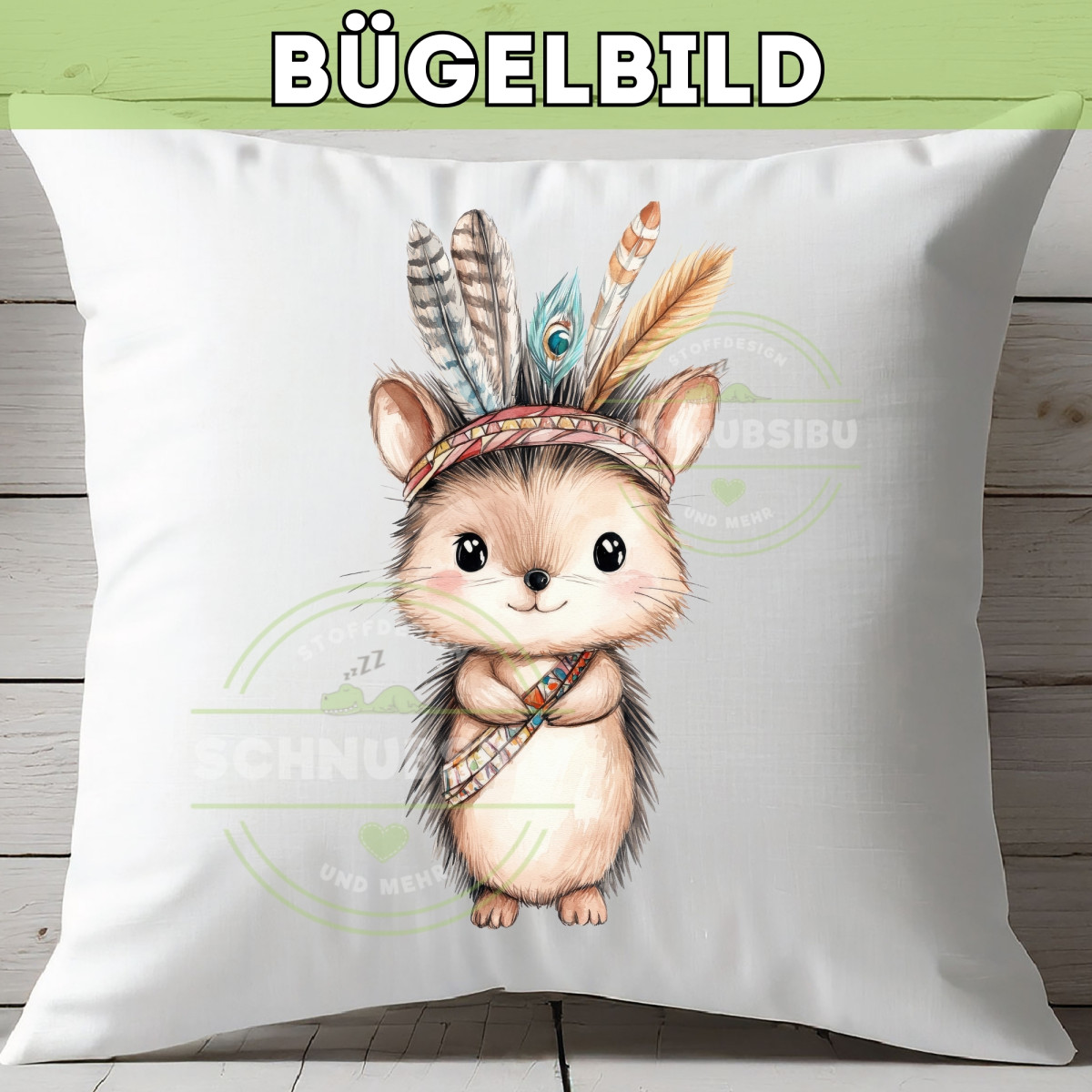 Bügelbild Indianer Tiere Igel